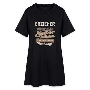 Superhelden in Sepia - Erzieher - RAHMENLOS Beruf - Frauen T-Shirt-Kleid - Schwarz - Vorne