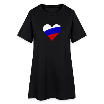 RUSSIE COEUR T-SHIRT - Robe T-shirt Femme - noir - Devant