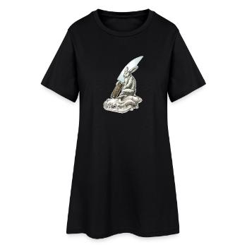 shirt motiv hase messer schädel bad rabbit solo - Frauen T-Shirt-Kleid - Schwarz - Vorne