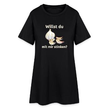 Knoblauch Knobi stinken Liebe Geschenk - Frauen T-Shirt-Kleid - Schwarz - Vorne