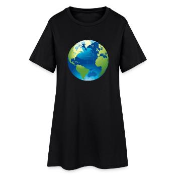 motif de la Terre comme idée cadeau - Robe T-shirt Femme - noir - Devant