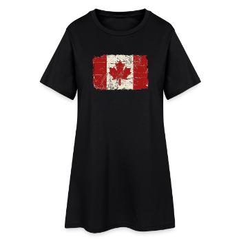 Canada Flag - Vintage Look - Robe T-shirt Femme - noir - Devant