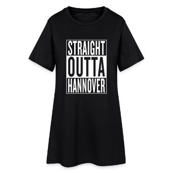 straight outta Hannover - Frauen T-Shirt-Kleid - Schwarz - Vorne
