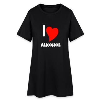 Love alkohol - Frauen T-Shirt-Kleid - Schwarz - Vorne