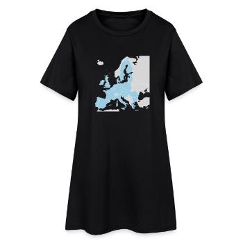 Europa Karte Europakarte Welt Erde Erdkunde - Frauen T-Shirt-Kleid - Schwarz - Vorne