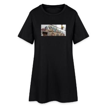 Séville Rue Graffiti Flamenco - Robe T-shirt Femme - noir - Devant