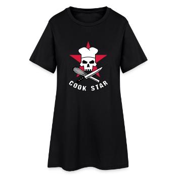 cook_star_2 - Robe T-shirt Femme - noir - Devant