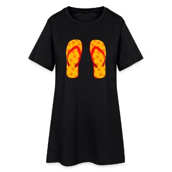 été plage l'été plage vacances urlaub131 - Robe T-shirt Femme - noir - Devant