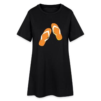 été plage l'été plage vacances urlaub301 - Robe T-shirt Femme - noir - Devant