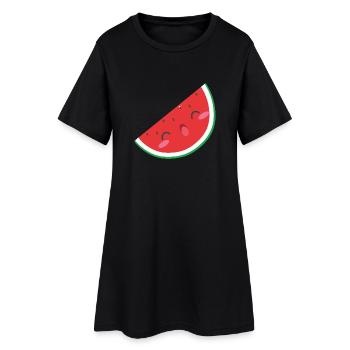 melon d'eau douce - pastèque douce avec le sourire - Robe T-shirt Femme - noir - Devant