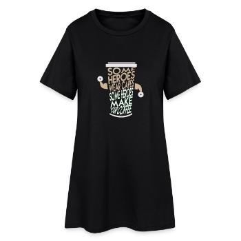 Kaffee Power Energie - Kaffee macht mich stark - Frauen T-Shirt-Kleid - Schwarz - Vorne