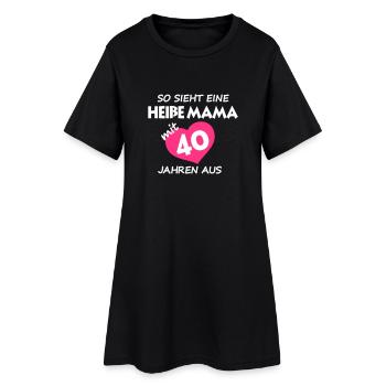 Heiße Mama Shirt + 40 Jahren Geburtstag - Frauen T-Shirt-Kleid - Schwarz - Vorne