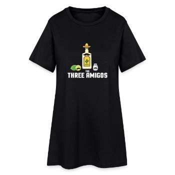 THE THREE AMIGOS - Frauen T-Shirt-Kleid - Schwarz - Vorne