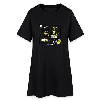 Da wo alles anders ist - Frauen T-Shirt-Kleid - Schwarz - Vorne
