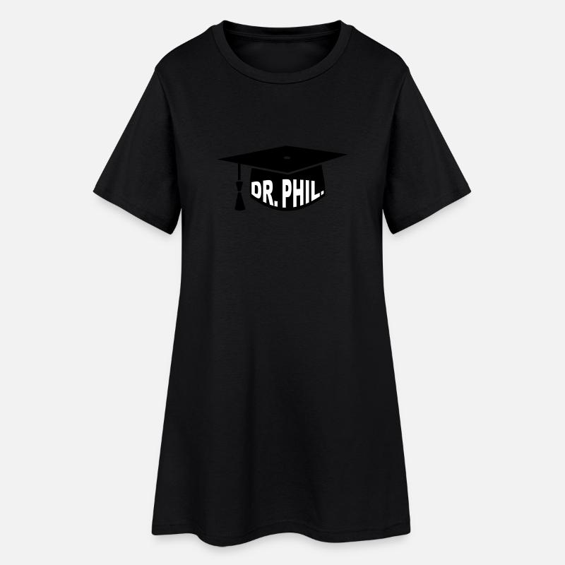 Doktor - Studium - Geschenk - Dr. phil. - - Frauen T-Shirt-Kleid - Schwarz
