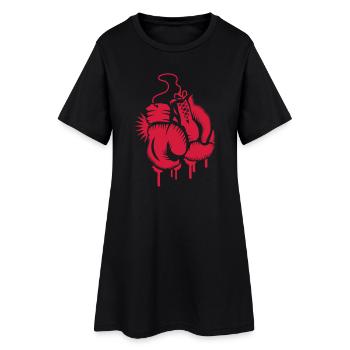 deux gants de boxe - Robe T-shirt Femme - noir - Devant