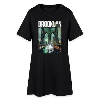 Brooklyn Birdge - Robe T-shirt Femme - noir - Devant