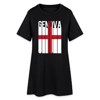 drapeau de Gênes Gênes Genes Génova - Robe T-shirt Femme - noir - Devant