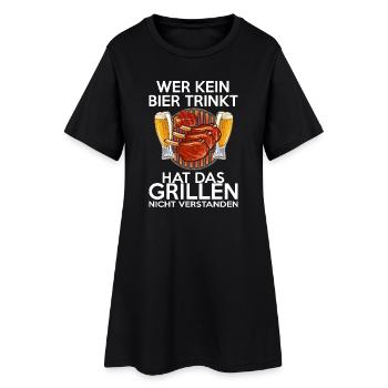 Grillen und Bier Spruch Illustration - Frauen T-Shirt-Kleid - Schwarz - Vorne