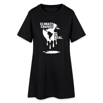climate change is real white - Frauen T-Shirt-Kleid - Schwarz - Vorne