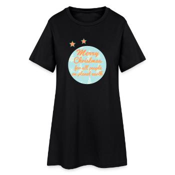 Weihnachtsgruß für globale Feierlichkeiten - Frauen T-Shirt-Kleid - Schwarz - Vorne