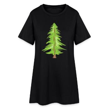 Tannenbaum christmas Weihnachten Wald Baum Bäume - Frauen T-Shirt-Kleid - Schwarz - Vorne