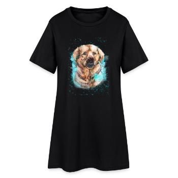 Labrador Hund. - Frauen T-Shirt-Kleid - Schwarz - Vorne