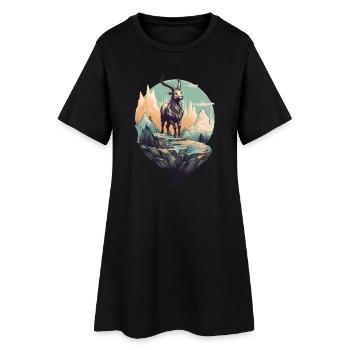 Chèvre de montagne mythique sur Flyerfelsen - Robe T-shirt Femme - noir - Devant