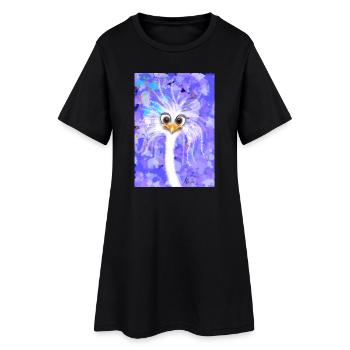 Fabelhafter flauschiger Strauß - Frauen T-Shirt-Kleid - Schwarz - Vorne