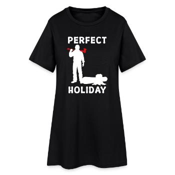 Woodland hache bois bûcheron boiserie déclaration - Robe T-shirt Femme - noir - Devant