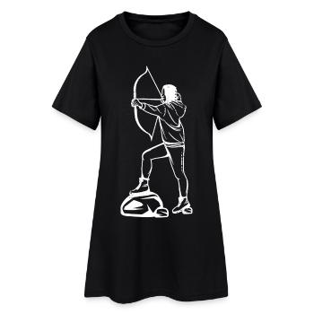 Dessin de fille de tir à l’arc - Robe T-shirt Femme - noir - Devant