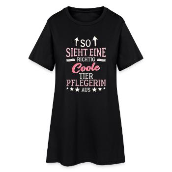 So sieht eine richtig coole Tierpflegerin aus - Frauen T-Shirt-Kleid - Schwarz - Vorne