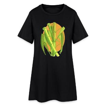 Bamboo Botanical Burst - Women’s T-Shirt Dress - black - Front