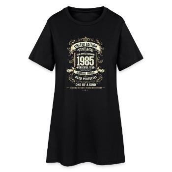 Geboren 1985, Baujahr 1985 Geburtstags Shirt Retro - Frauen T-Shirt-Kleid - Schwarz - Vorne