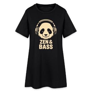 Panda with headphones - Women’s T-Shirt Dress - black - Front