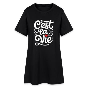 C'est La Vie France disant - Robe T-shirt Femme - noir - Devant