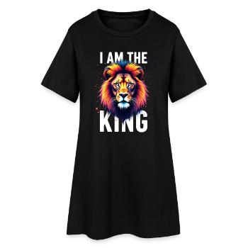 I am the King Löwe - Frauen T-Shirt-Kleid - Schwarz - Vorne
