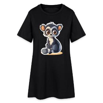 lémurien - Robe T-shirt Femme - noir - Devant
