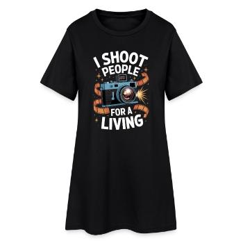 I Shoot People For A Living Photographer Humor Camera - Women’s T-Shirt Dress - black - Front