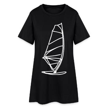 Windsurfbrett Skizze - Frauen T-Shirt-Kleid - Schwarz - Vorne