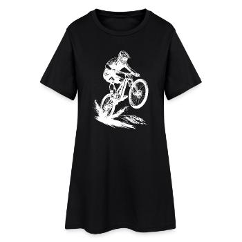 Energetic Mountain Bike Art Cyclist - Women’s T-Shirt Dress - black - Front