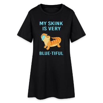 Langue bleue lézard - Robe T-shirt Femme - noir - Devant