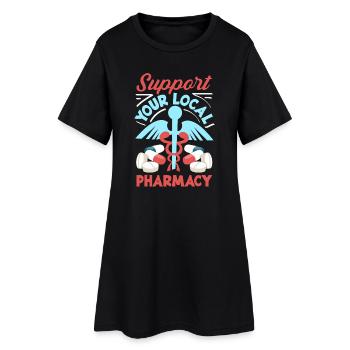Pharmacien Technicien Pharmaceutique - Robe T-shirt Femme - noir - Devant