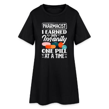 Pharmacien Technicien Pharmaceutique - Robe T-shirt Femme - noir - Devant