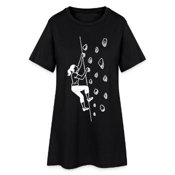 Bouldern Shirt Damen – Grafik Minimalismus - Frauen T-Shirt-Kleid - Schwarz - Vorne