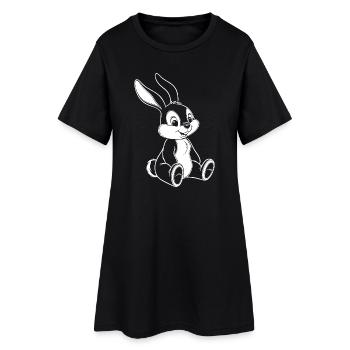 Illustration de Bunny Bunny Drôle de Mignon - Robe T-shirt Femme - noir - Devant