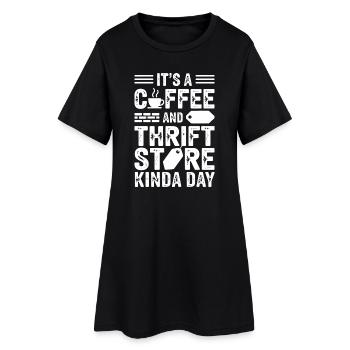 Journée du magasin d’occasion pour café - Robe T-shirt Femme - noir - Devant