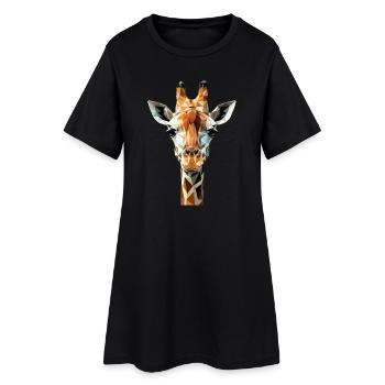 Girafes Afrique Safari amoureux Nature sauvage Girafes mignonnes - Robe T-shirt Femme - noir - Devant