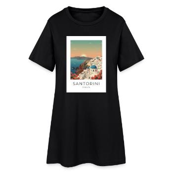 Sunset Santorini Vista - Robe T-shirt Femme - noir - Devant
