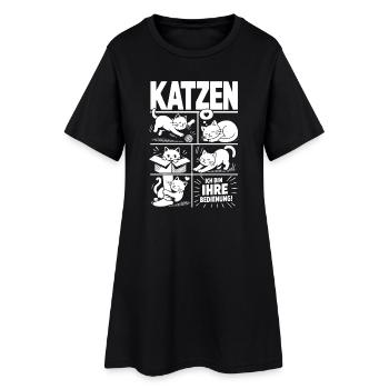 Katzen Humor Ich bin Ihre Bedienung - Frauen T-Shirt-Kleid - Schwarz - Vorne